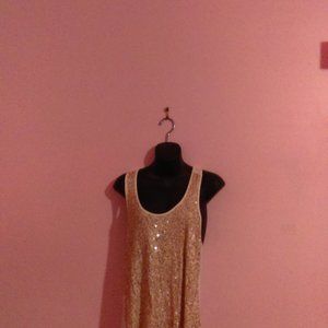 WET SEAL Cream & Gold Size Large Tank Top